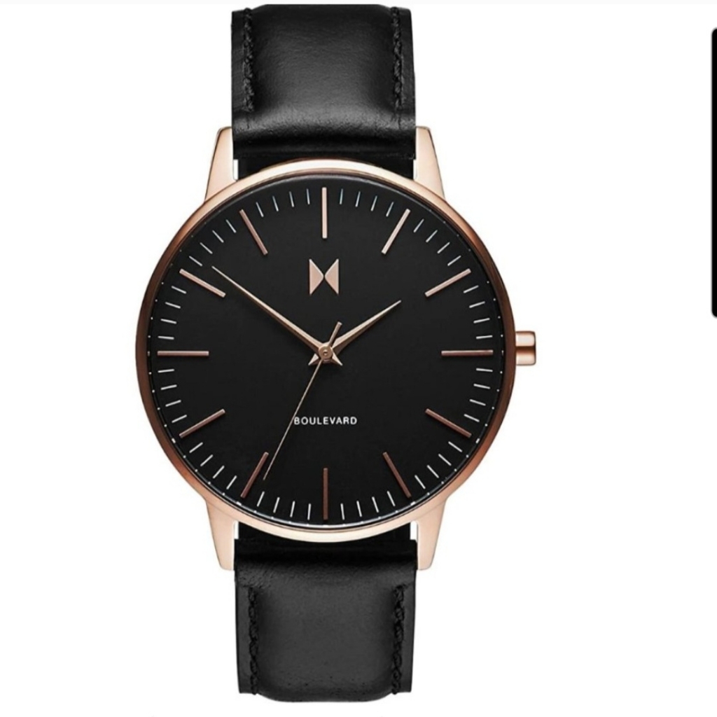 Mvmt Black Leather Watch Strap